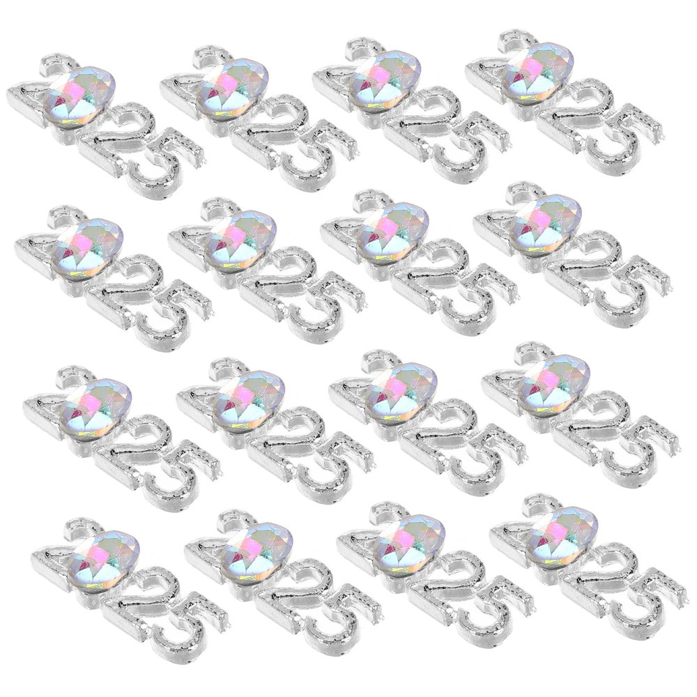 Healvian 30-Piece 2025 Nail Charms with Rhinestones