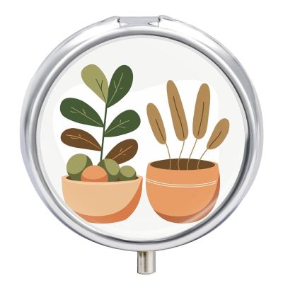 Portable Pill Box for Two Potted Plants, Cute Vitamin Organizer