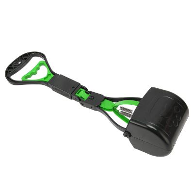 Portable Foldable Pet Pooper Scooper with Long Handle, Green