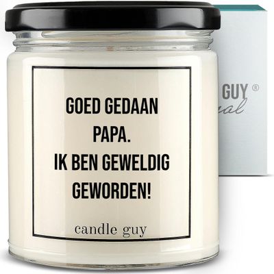 candle guy Scented Glass Candle [70-Hour Burn Time] – Handmade Soy Wax Candle with Saying