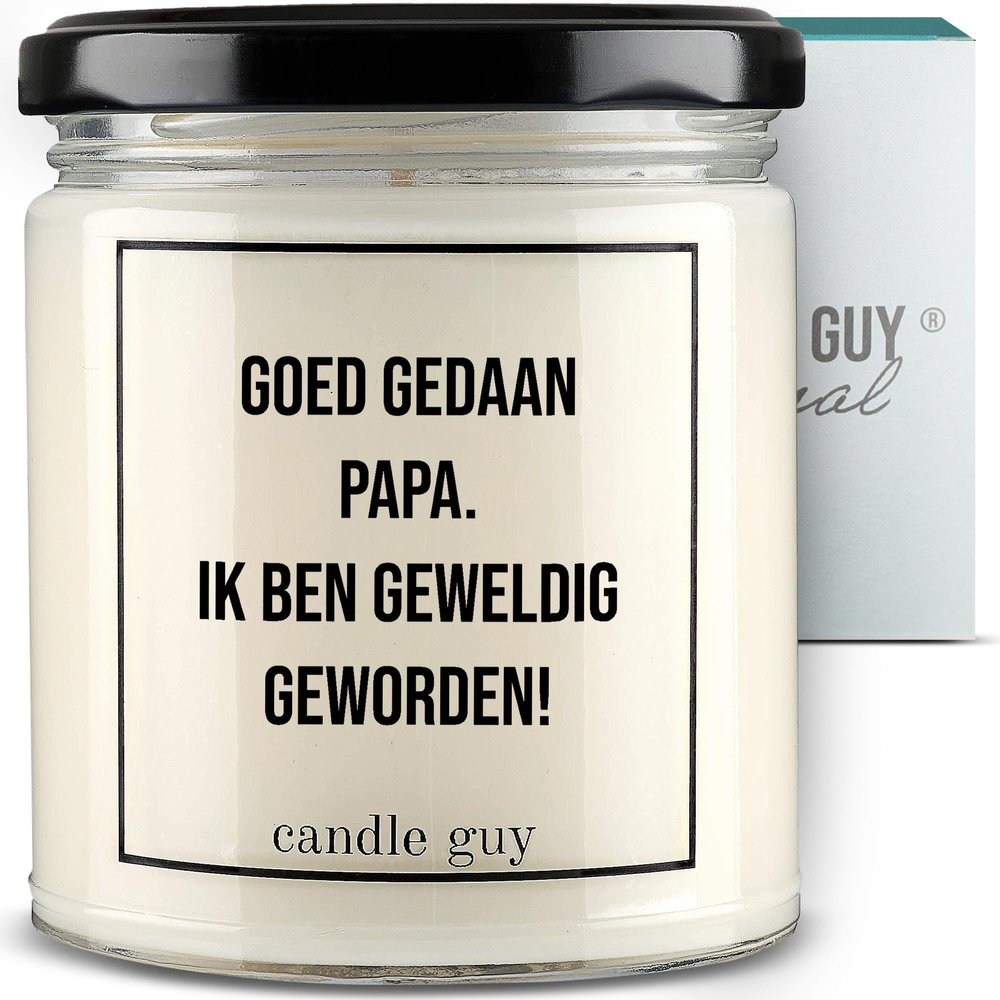 candle guy Scented Glass Candle [70-Hour Burn Time] – Handmade Soy Wax Candle with Saying