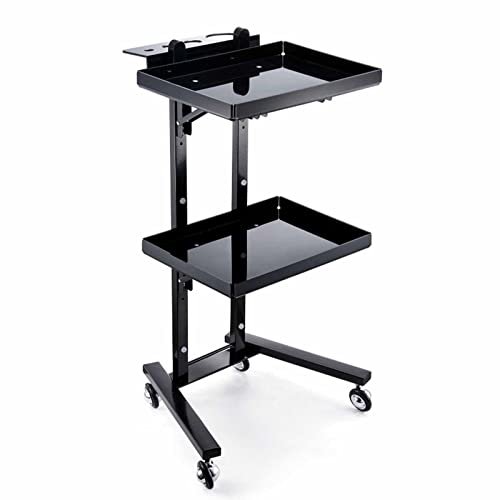 Rolling Cart, Foldable Salon Tray with Wheels, Portable Tattoo Workstation for Artists, Chemical-Resistant Tray for Hairdressing Tools with Storage