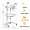Rolling Cart, Foldable Salon Tray with Wheels, Portable Tattoo Workstation for Artists, Chemical-Resistant Tray for Hairdressing Tools with Storage view 2