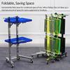 Rolling Cart, Foldable Salon Tray with Wheels, Portable Tattoo Workstation for Artists, Chemical-Resistant Tray for Hairdressing Tools with Storage view 3