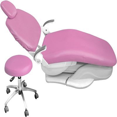 Dental Chair Covers, Waterproof PU Leather, 4-Piece Set, Pink