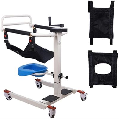 Home Lift Wheelchair, Steel Transfer Chair with Cushion and Toilet Seat, 330 lb
