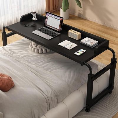 YHKJLYH Adjustable Overbed Table, 115–210 cm, Rolling Medical Desk with 4 Locking Wheels