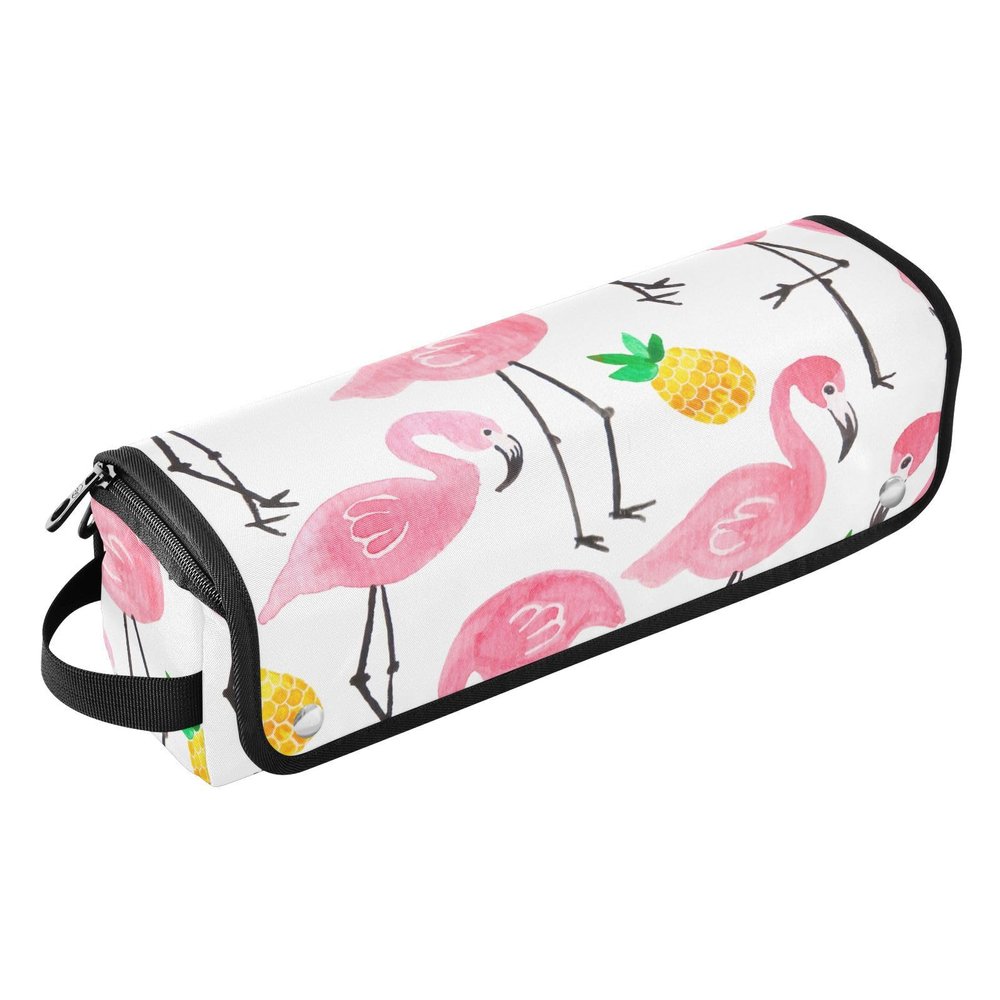 FRODOTGV Hair Tools Travel Bag, Removable Organizer for Flat Irons and Curling Wands, Peach Flamingo Yellow Pineapple, One Size