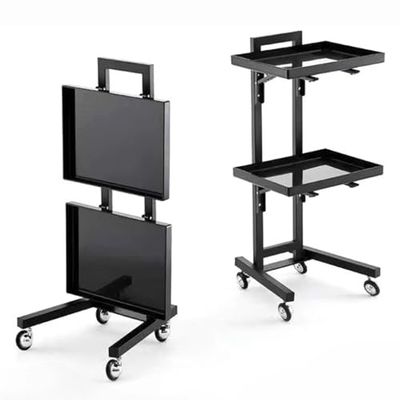 Salon Storage Stand with Wheels, Metal Rolling Cart