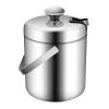 Biknltio Insulated Ice Bucket Set, 304 Stainless Steel, Double-Walled, 1.3 L view 4