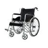 PNAJFUEL Lightweight Carbon Steel Folding Manual Wheelchair with Handbrake and Swing-Away Footrest, Black view 1