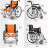PNAJFUEL Lightweight Carbon Steel Folding Manual Wheelchair with Handbrake and Swing-Away Footrest, Black view 2