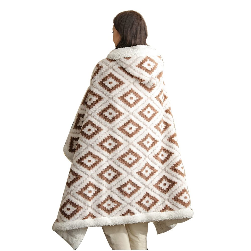Warm Fleece-Lined Wheelchair Blanket with Gloves
