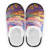 RPLIFE City Pop House Slippers for Women and Men, Soft Indoor Travel Slippers, Sunset Lavender Fields, Large view 2