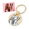 Double-Sided Personalized Photo Keychain, 25 mm Gold Stainless Steel view 1