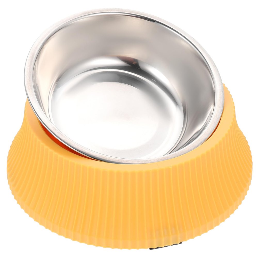 Raised, Tip-Resistant Stainless Steel Pet Food Bowl