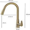 SJHDHDA Single-Handle Kitchen Sink Faucet, Brushed Gold and Black, 360° Swivel (Nero) view 2