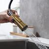 SJHDHDA Single-Handle Kitchen Sink Faucet, Brushed Gold and Black, 360° Swivel (Nero) view 3