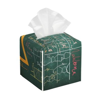 Formulas Shapes Theory Mathematics Words Printed Leather Tissue Box Cover