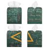 Formulas Shapes Theory Mathematics Words Printed Leather Tissue Box Cover view 2