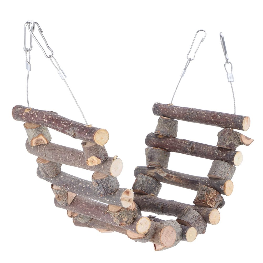 Wooden Pet Ladder and Bendable Birdcage Bridge, 60 cm
