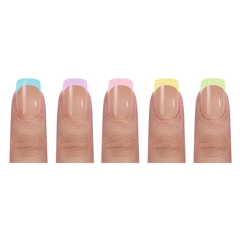 French Tip Gel Nail Tips for Press-On Nails, 14 Sizes, 3-in-1