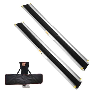 60/84-Inch Telescoping Aluminum Ramp for Wheelchairs and Curbs