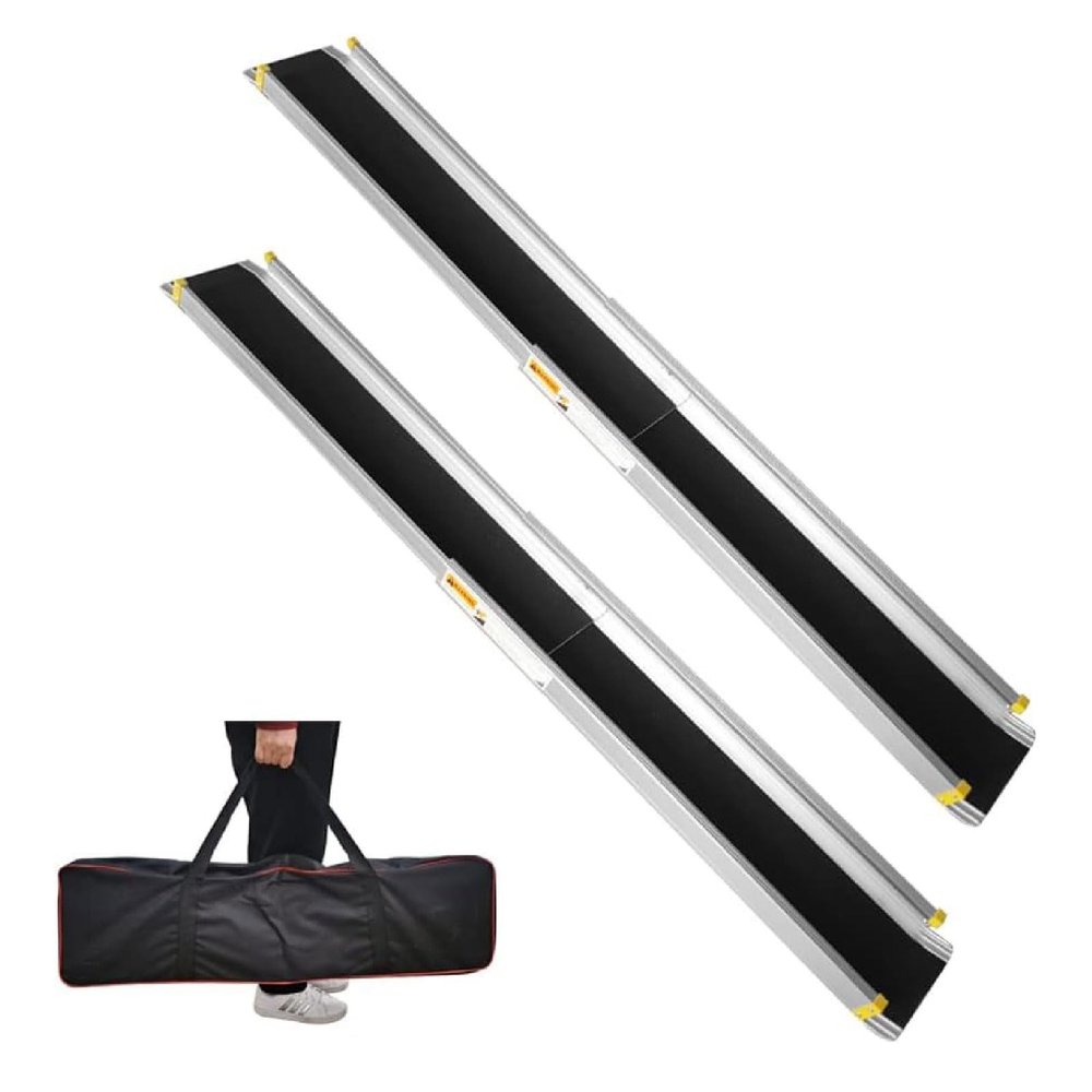 60/84-Inch Telescoping Aluminum Ramp for Wheelchairs and Curbs