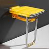 Yellow Wall-Mounted Shower Seat with Legs, Foldable Bathroom Stool and Shoe-Changing Stool for Adults, Older People and People with Disabilities, Max. view 3