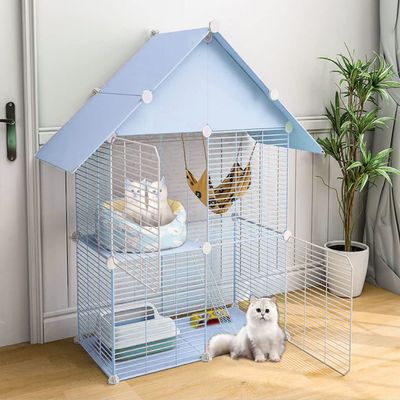 KHLMSRXJ Large Multi-Level Cat Cage, Indoor DIY Pet Enclosure, 75 x 39 x 110 cm