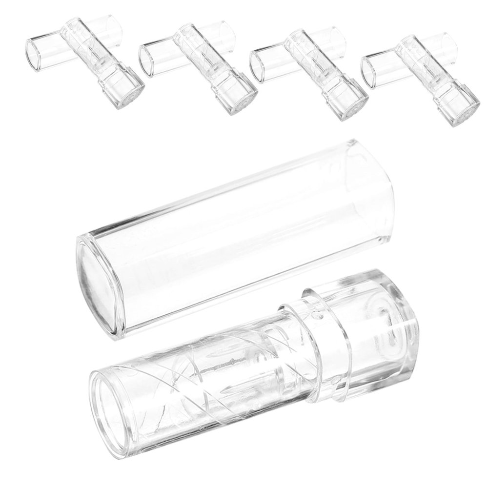 Empty Lipstick Tubes, 5-Pack, Plastic, Portable, Transparent