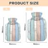 2-Liter Hot Water Bottle with Soft Cover, Wood-Plank Pattern view 2