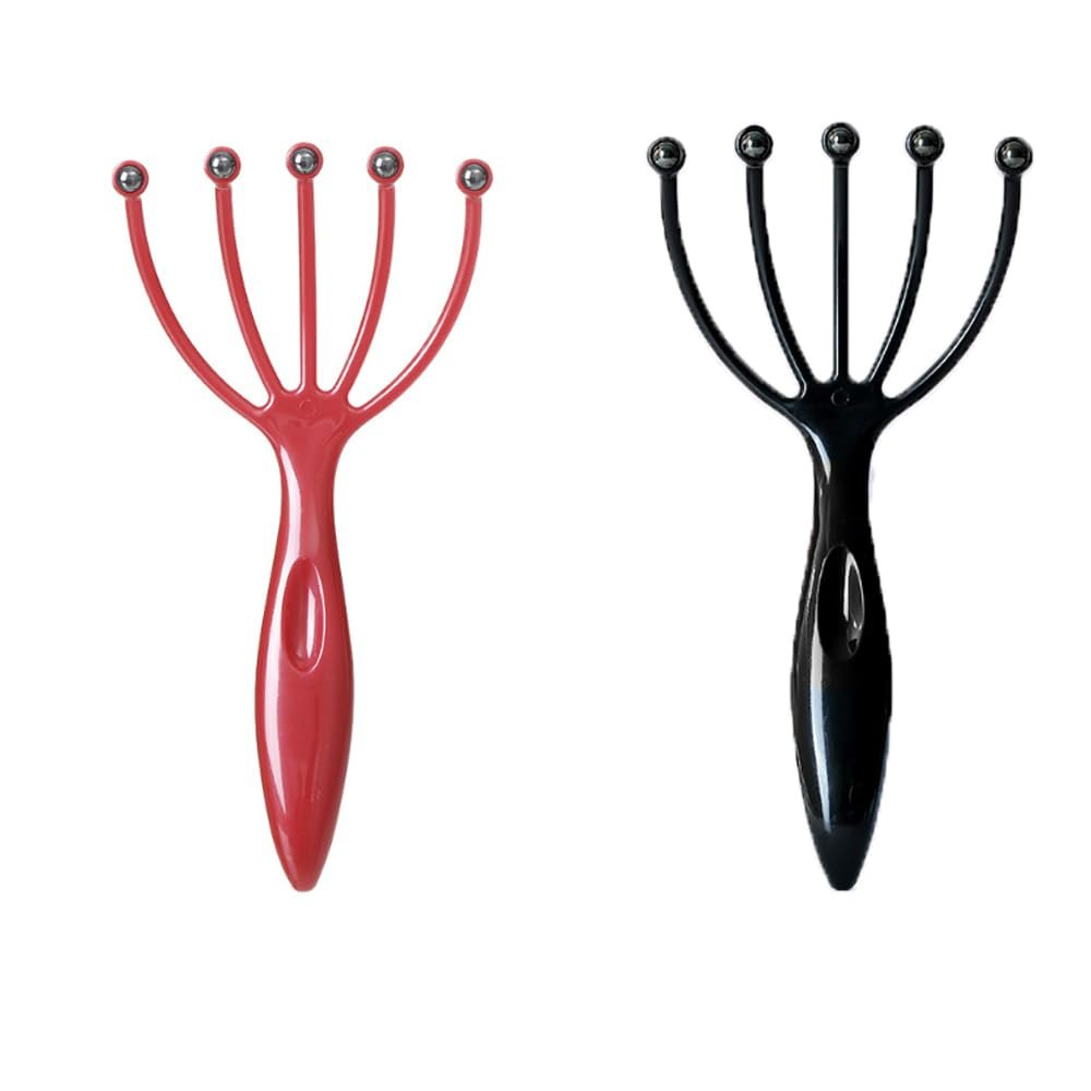Scalp Massage Tool, 2-Pack, Black and Red