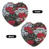 YZHYWJFF Travel Makeup Mirror with Rose and Skull-Eye Design view 2