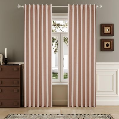 DUALIFE Boho Blackout Curtains, Thermal Linen-Blend, 127 x 228 cm, 2 Panels