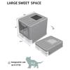 XXL Foldable Cat Litter Box with Lid, Drawer and Scoop, Gray (51 × 41 × 38 cm) view 2