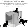 XXL Foldable Cat Litter Box with Lid, Drawer and Scoop, Gray (51 × 41 × 38 cm) view 3
