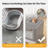 XXL Foldable Cat Litter Box with Lid, Drawer and Scoop, Gray (51 × 41 × 38 cm) view 4
