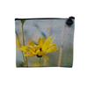Linen-Look Cosmetic Bag, Pink Flower Close-Up Nature Design, Yellow Meadow, 15 x 10 cm view 1