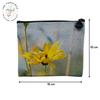 Linen-Look Cosmetic Bag, Pink Flower Close-Up Nature Design, Yellow Meadow, 15 x 10 cm view 2