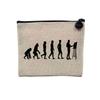 Linen-Look Cosmetic Bag – Evolution of Man Design, 15 x 10 cm view 1