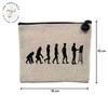 Linen-Look Cosmetic Bag – Evolution of Man Design, 15 x 10 cm view 2