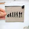 Linen-Look Cosmetic Bag – Evolution of Man Design, 15 x 10 cm view 3