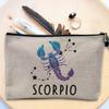 Scorpio Astrology Sign Celestial Solar Prediction Linen-Look Cosmetic Bag, 23.5 x 15 cm view 3