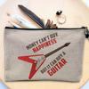 Linen Cosmetic Bag, “Money Can't Buy Happiness” Collection, Guitar 2, 23.5 x 15 cm view 3