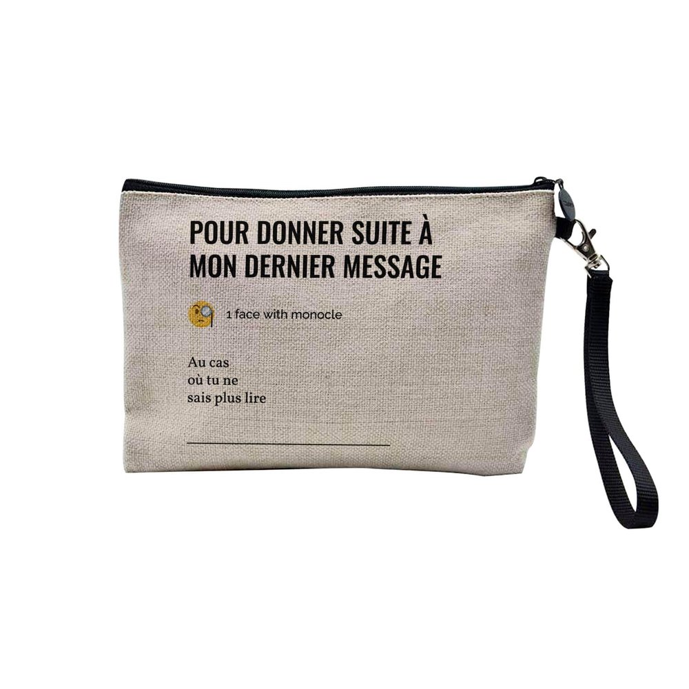 Linen-Look Cosmetic and Toiletry Pouch, Office Email Humor Design, 23.5 x 15 cm