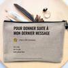 Linen-Look Cosmetic and Toiletry Pouch, Office Email Humor Design, 23.5 x 15 cm view 3
