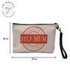 Linen-Effect Cosmetic Bag, “Best Family” Cousin Brother Sister Mum Dad Mommy Father Mother, Stem Mum Badge, 23.5 x 15 cm view 2