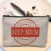 Linen-Effect Cosmetic Bag, “Best Family” Cousin Brother Sister Mum Dad Mommy Father Mother, Stem Mum Badge, 23.5 x 15 cm view 3