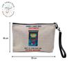 Linen Cosmetic Bag, Money Can't Buy Happiness English Collection, 23.5 x 15 cm view 2
